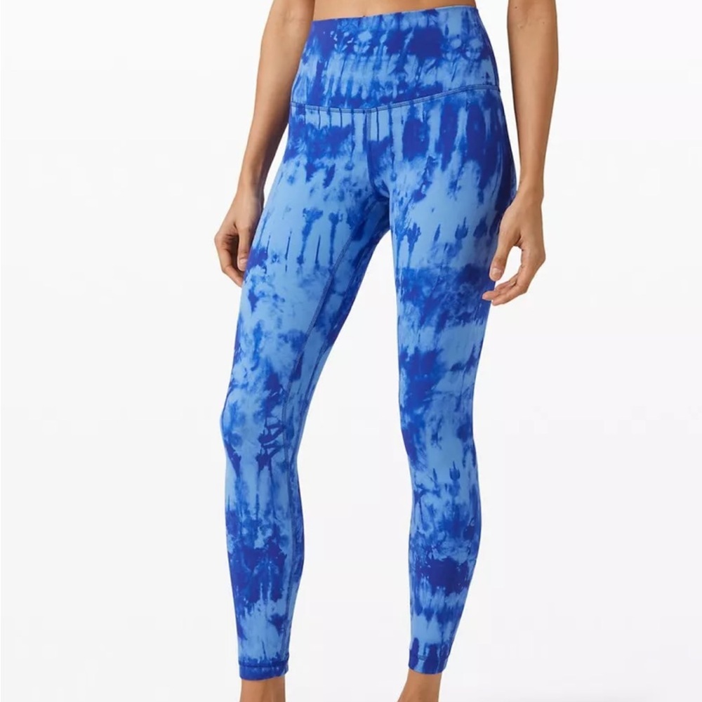Lululemon High Rise Align Tie Dye Leggings • blue • size 2 • soft • 25”